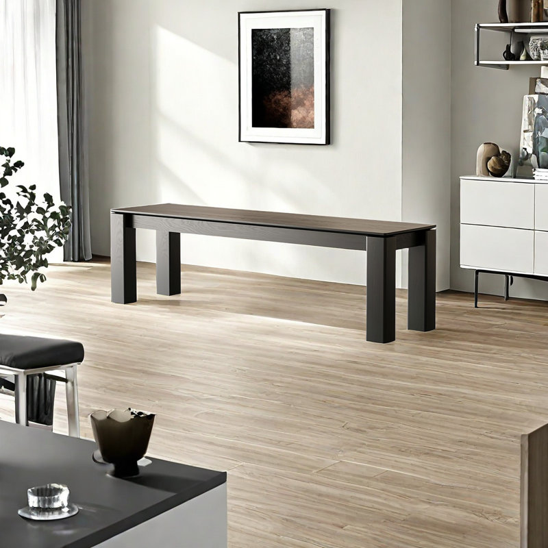 Banc en bois massif Takeyia, H 17,71 po x l 70,86 po x P 13,77 po