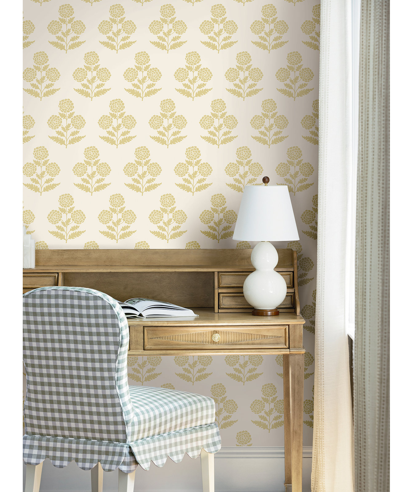Souci Marigolds Wallpaper, Yellow