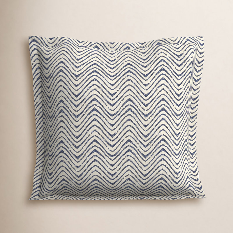 Arielle Square Pillow Cover & Insert, Indigo Chevron, 20'' H x 20'' W