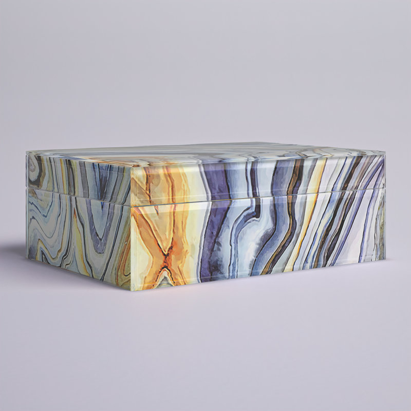 Lenu Solid Wood Memory Box, 3" H x 8" W x 5.75" D