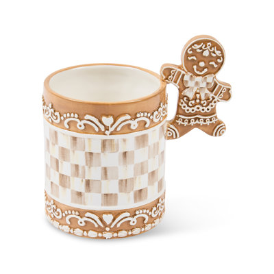 Mocha Check Gingerbread Mug