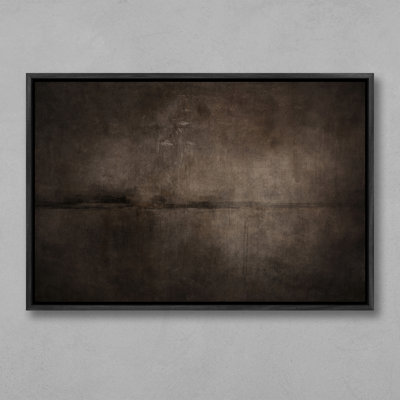 Dark Abstract Horizon with Subtle Atmospheric Depth Framed Print Wall Art