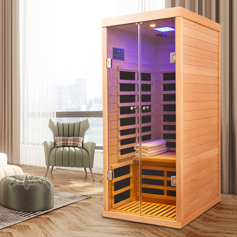 Sauna d'intérieur infrarouge lointain à deux portes