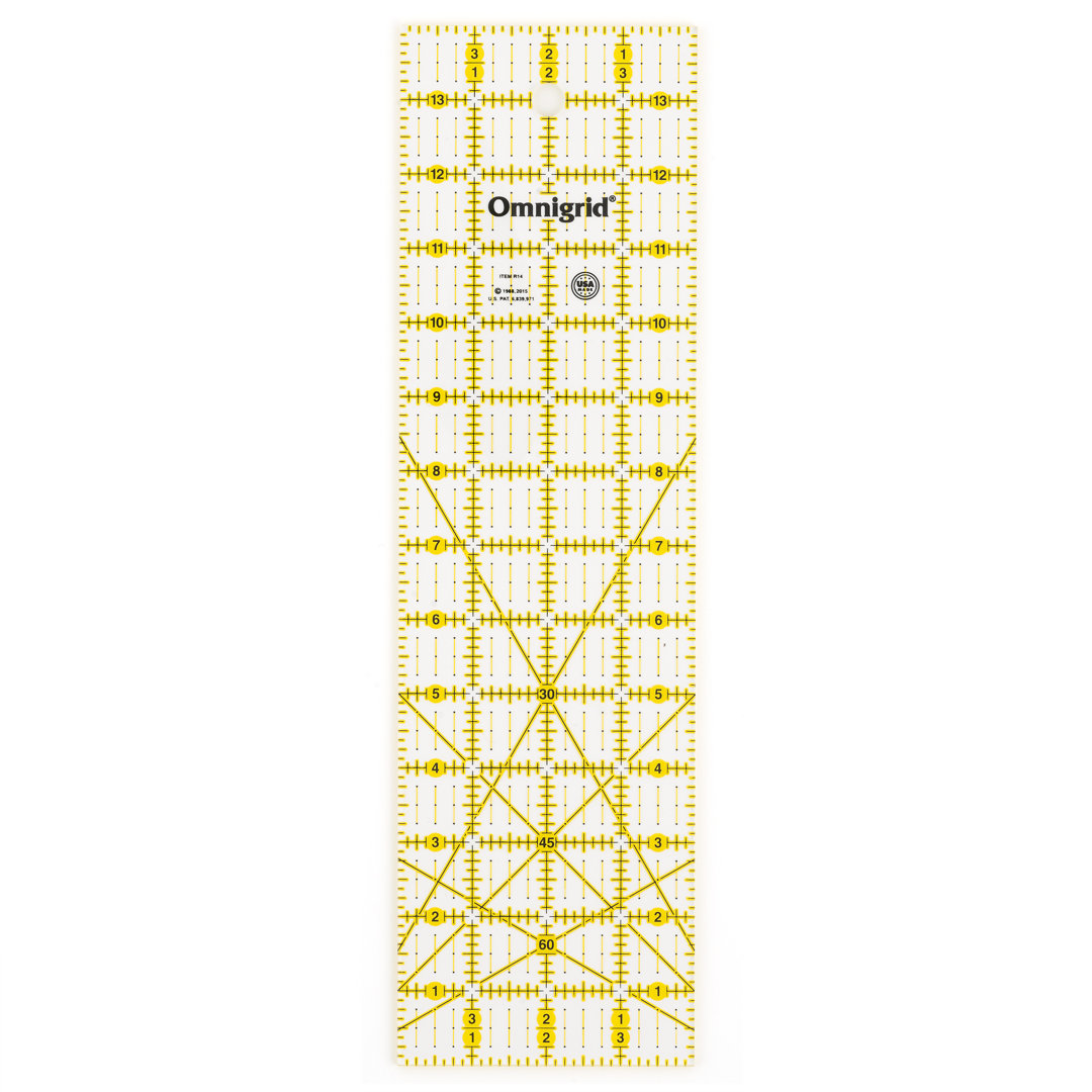 Omnigrid 4" x 14" Rectangle Quilting and Sewing Ruler Omnigrid