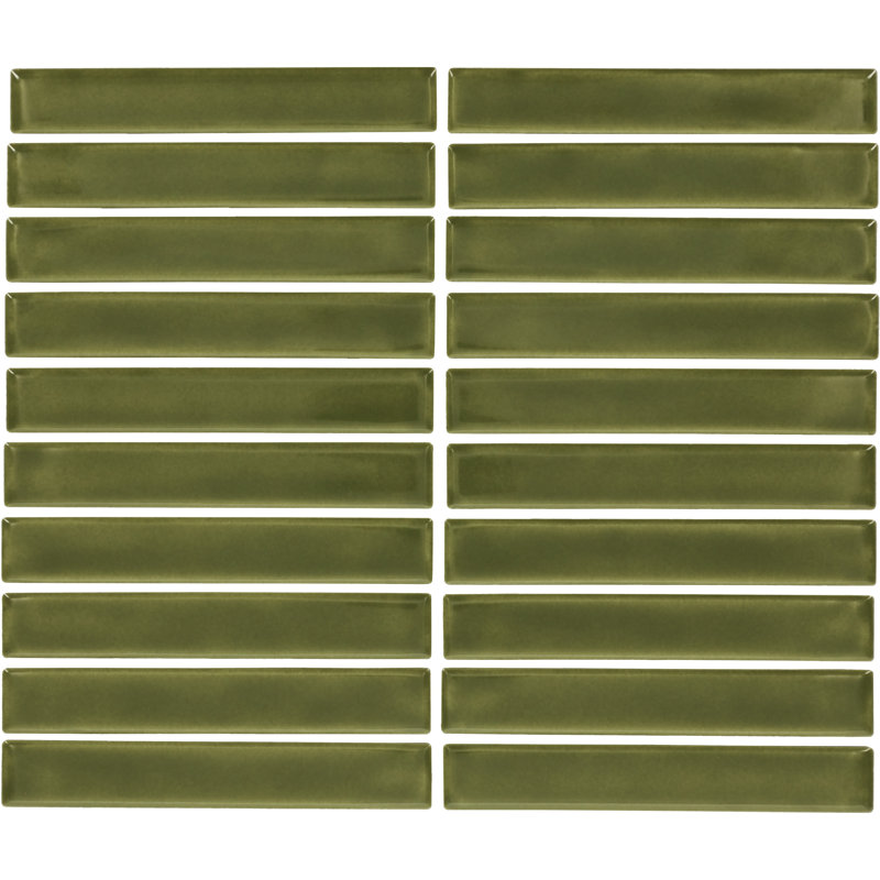Daltile Artcrafted 1 x 6 Glazed Ceramic Mosaic Tile (10 PCS Per Carton) (10.00 SQFT Per Carton), Fern