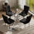 5-Piece Modern Round Pedestal Dining Set with Velvet Tufted Dining Chair for Dining Room and Living Room-588075085-588075187-588075186