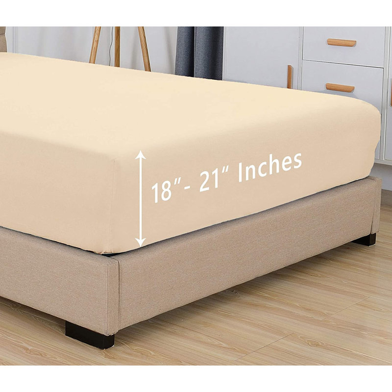 Microfiber Fitted Sheet, California king, Beige