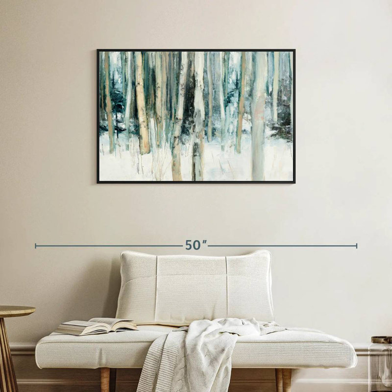 Winter Woods III, Cadre flottant noir, 37 po x 25 po