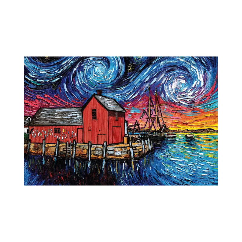 Reproduction d’art « motif I Night » par aja Trèves, H 18 po x l 12 po x P 1,5 po, Toile tendue, Pas de tapis