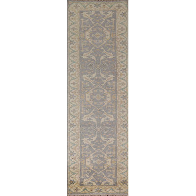 Tapis de couloir oriental gris Oushak 3 x 10