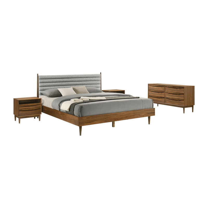 Ensemble de chambre avec lit plateforme 4 pièces Greylynn, Grand, Noir