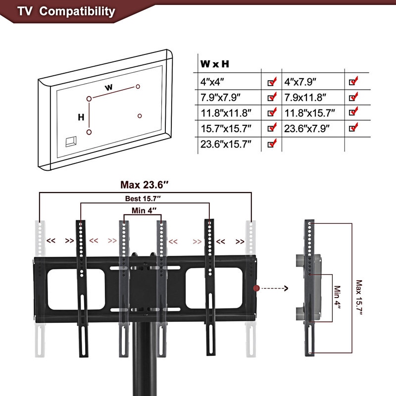 Swivel 3-Tier Multi-Function Tv Stand, Media Cabinet