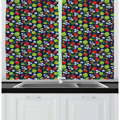 Floral Tailored Kitchen Curtain