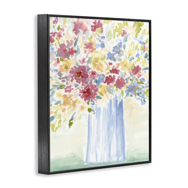  «Soft Blossoms Bouquet», art de la giclée encadrée par June Erica Vess, H 30 po x l 24 po, Giclée encadrée noir minuit