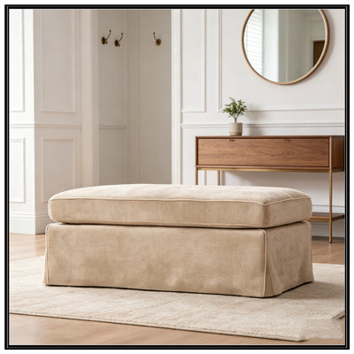 Banc rembourré en chenille avec rangement rabattable