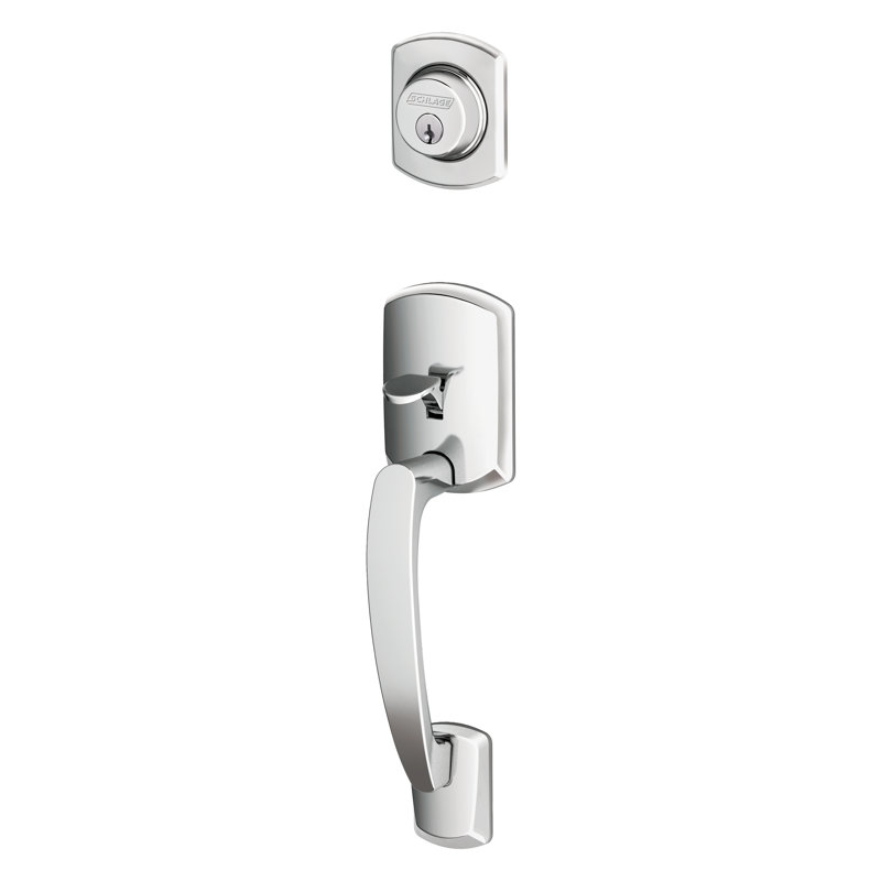 Greenwich Exterior Portion Handleset With Single Cylinder Deadbolt (Interior Portion Sold Separately), Keyed Alike, Yes