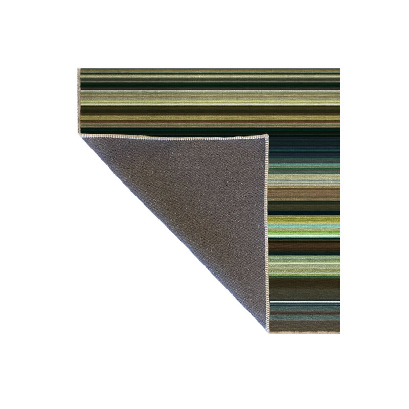 Tapis vert tissé à rayures, Sous-tapis rectangulaire 3 pi 11 po x 5 pi 11 po i