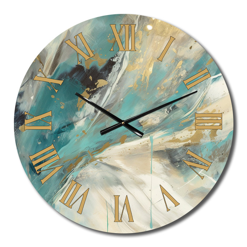 Horloge murale Turquoise Serendipity, Moyenne