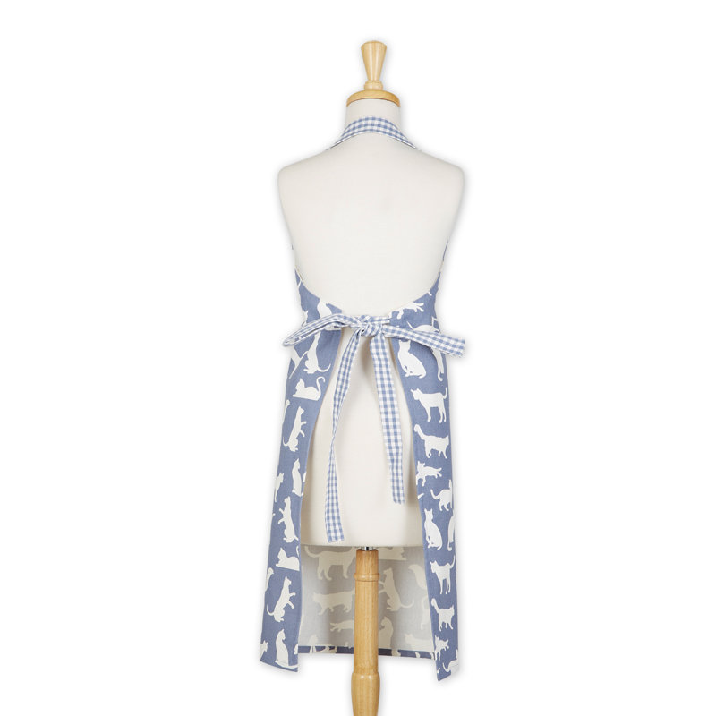 No Pattern Cotton Bib Apron, Stonewash Blue