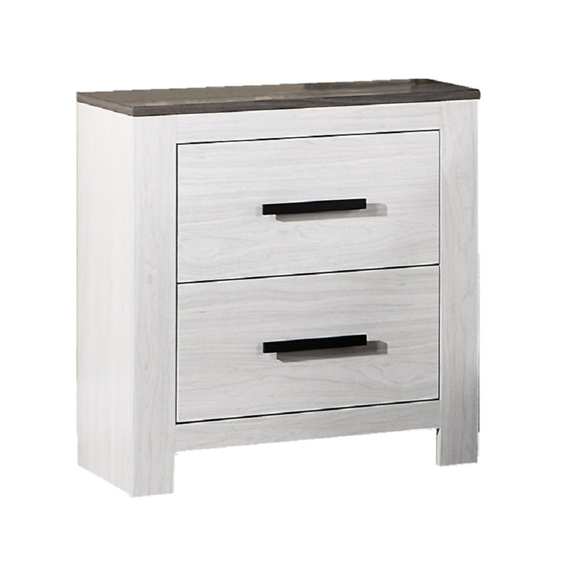 Table de chevet blanche 2 pour la chambre à coucher - table de chevet moderne à assemblage pratique