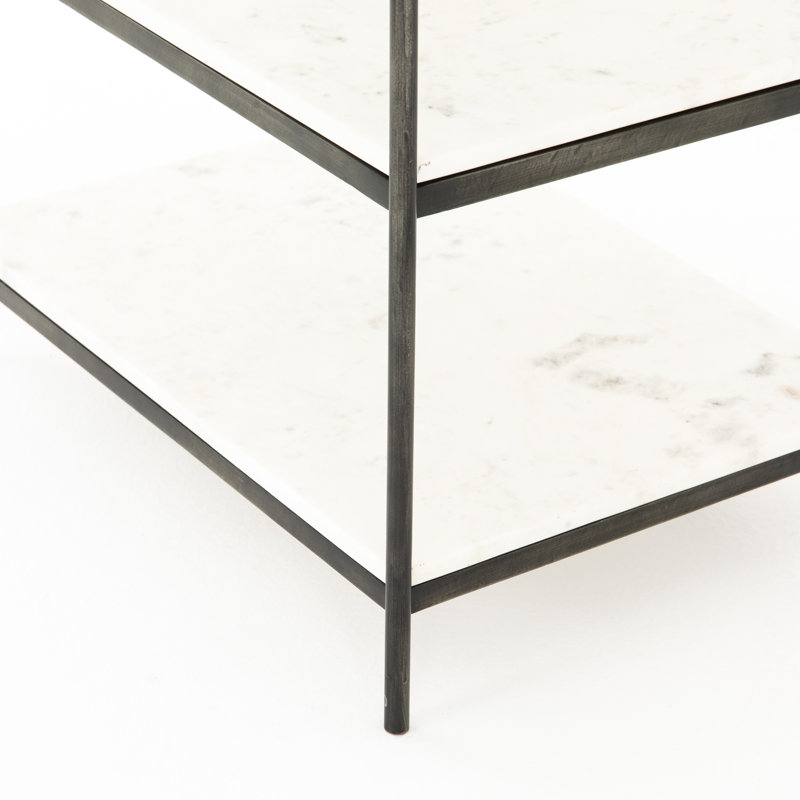 Feltault Nightstand, Hammered Gray/White