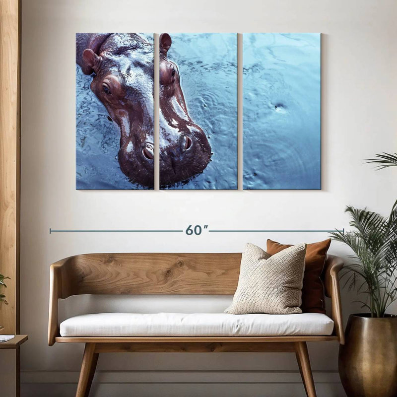 Brampt Floating Hippo, 32" H x 50" W