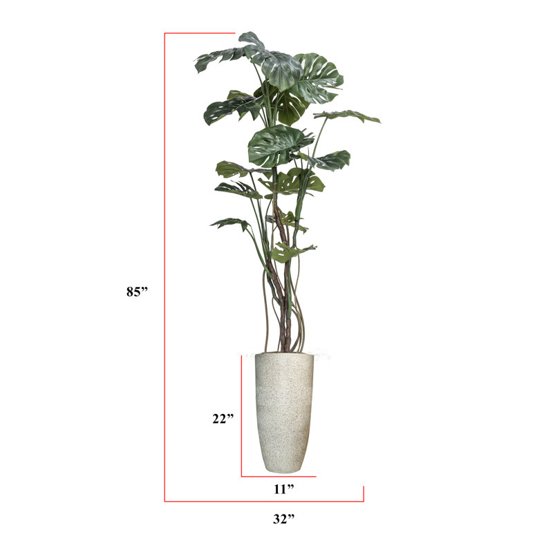 85 po plante artificielle en pot Monstera