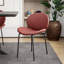Chaise moderne en cuir PU avec structure en fer, confortable et belle chaise d'appoint pour la cuisine et la salle à manger-589071868-570227497