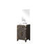 Meuble-lavabo simple en chêne brun avec robinet et miroir - Ensemble de salle de bain moderne - Comptoir en acrylique - Pièce maîtresse élégante