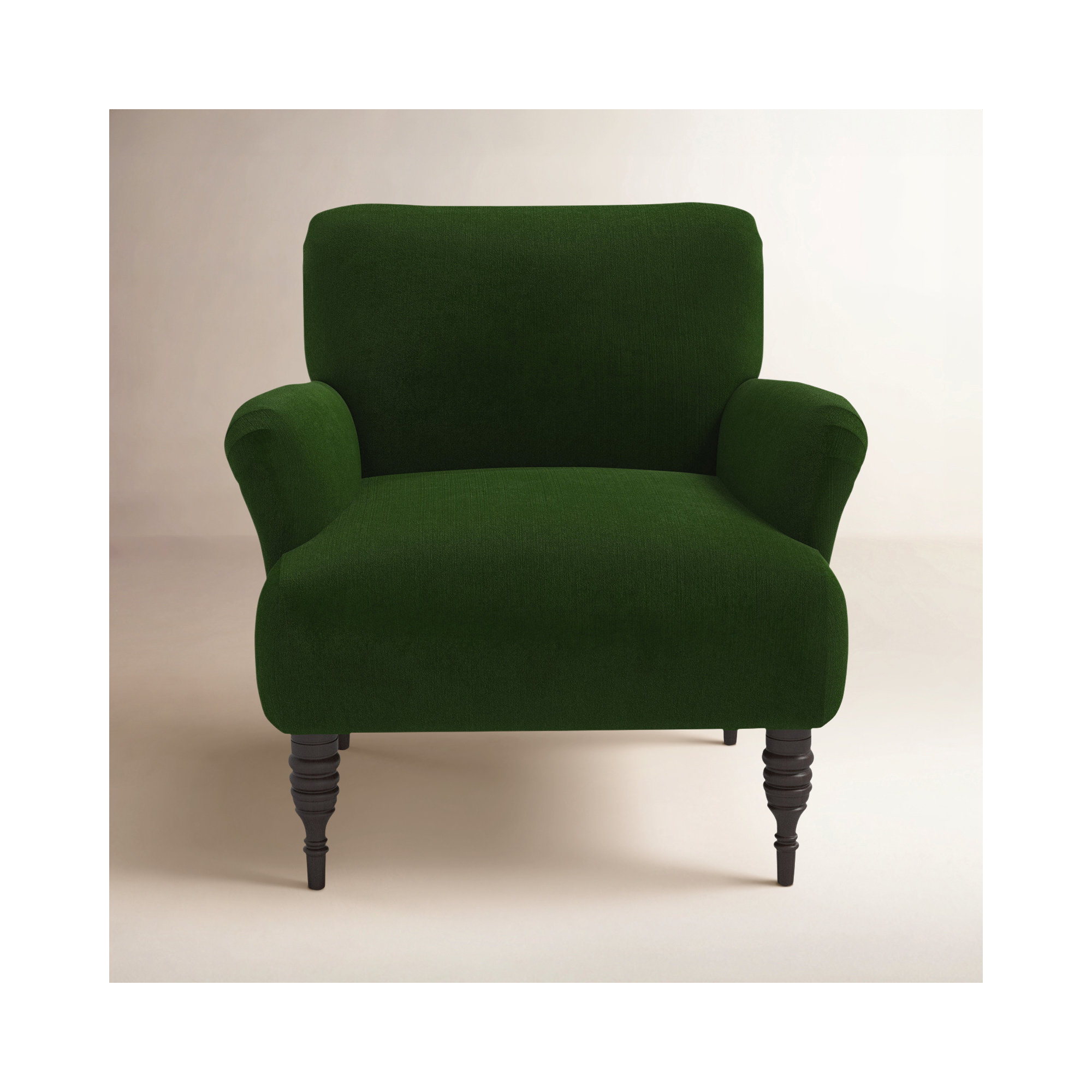 Allura Upholstered Armchair, Luxe Velvet Emerald