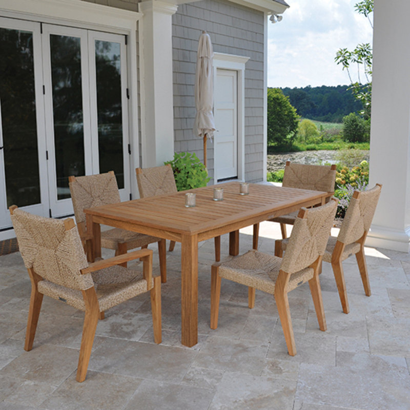 Hadley Teak Patio Dining Armchair, Natural 
