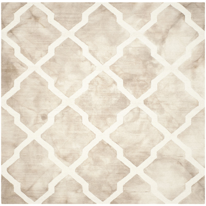Doolittle Hand Tufted Wool Geometric Rug, Square 7'
