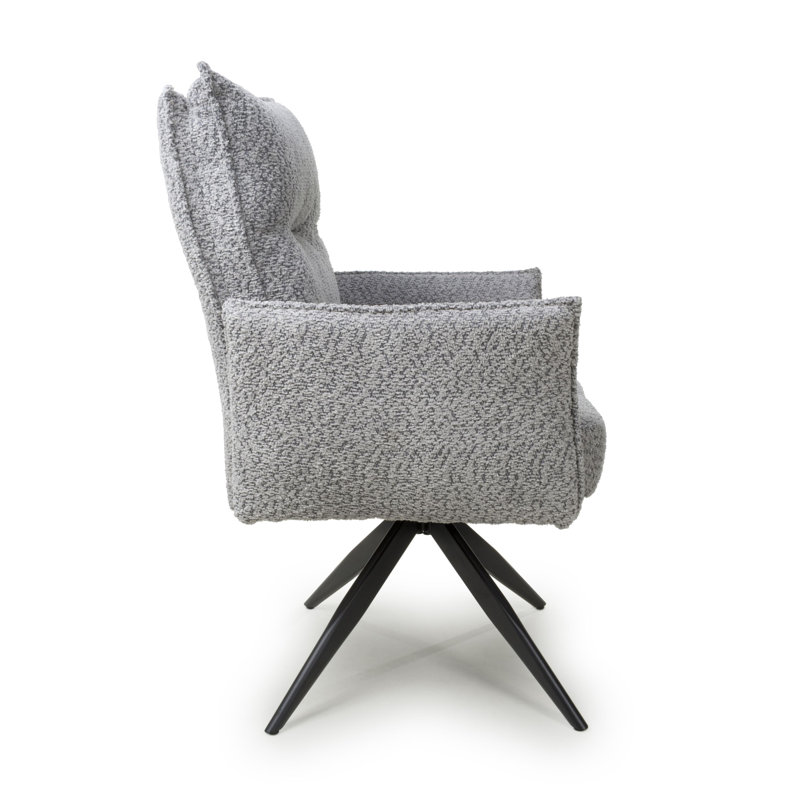 Brunswick Textured Chenille Effect Swivel Chair, Light Grey