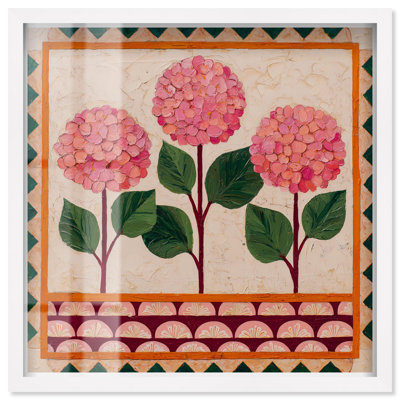 Art mural floral rose à motif de pétales à motifs III par Art Remedy, cadre blanc, 30 x 30