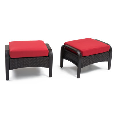 Barcelo Rattan Club Ottoman with Cushion