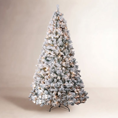 Flocked Pre-Lit Fir Christmas Tree
