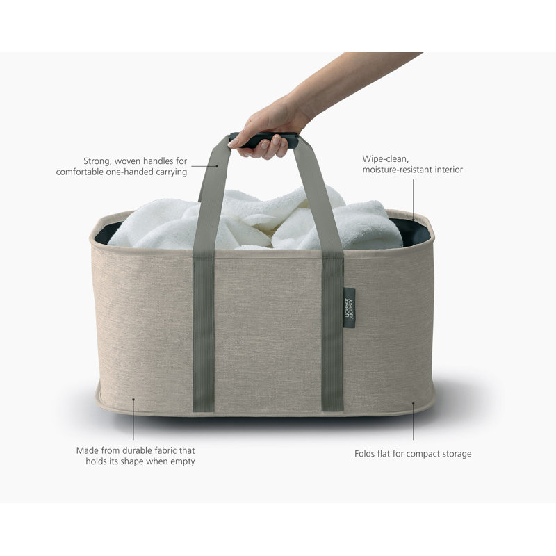 Hold-All Collapsible Laundry Basket, Cream