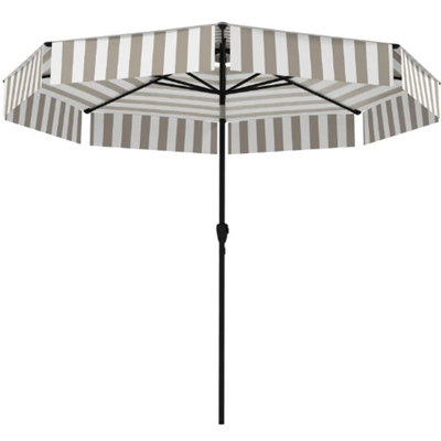 Outdoor Market Umbrella,Patio Umbrella,2-Tier Vented Patio Table Umbrella with Crank 8 Ribs,Tiltable Porch Umbrella,for Outdoor