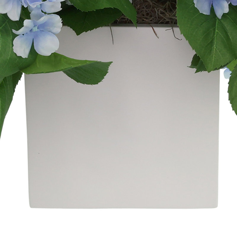 Outdoor UV Hydrangeas Arranged in Fiberstone Pot, Blue