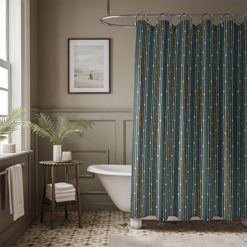 Rideau de douche Elegant Leaves - Premium, H 74 po x l 71 po