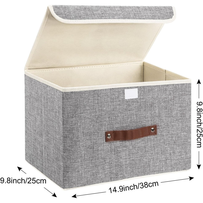 Brayden Studio Fabric Bin, Grey
