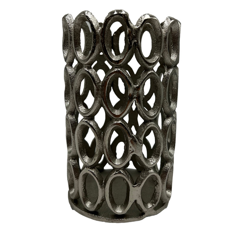 6.5'' H Aluminum Tabletop Votive Holder, Silver