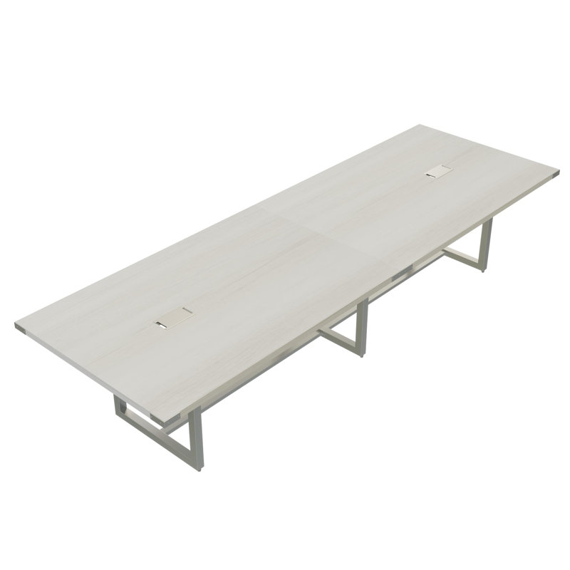 Table de conférence rectangulaire Mirella, H 29,5 po x L 192 po x P 47,25 po, Gris pierre, Gris