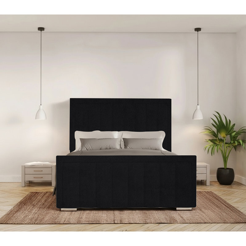 Yatton Upholstered Bed, Black, Super King (6')