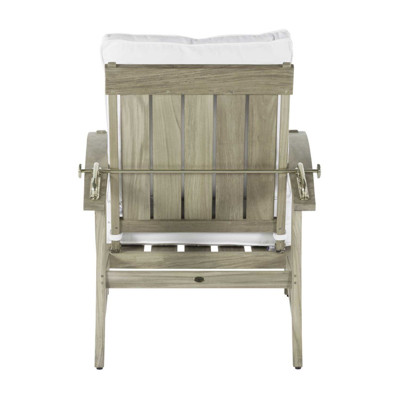 Croquet Teak Patio Chair with Cushions, Welt, Oyster Teak, Natural White