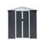 Remise de toit Apex de 6 pi x 4 pi en gris avec base - Protégez vos biens et fournissez une solution de rangement sécuritaire pour le jardin-118124152-118124151