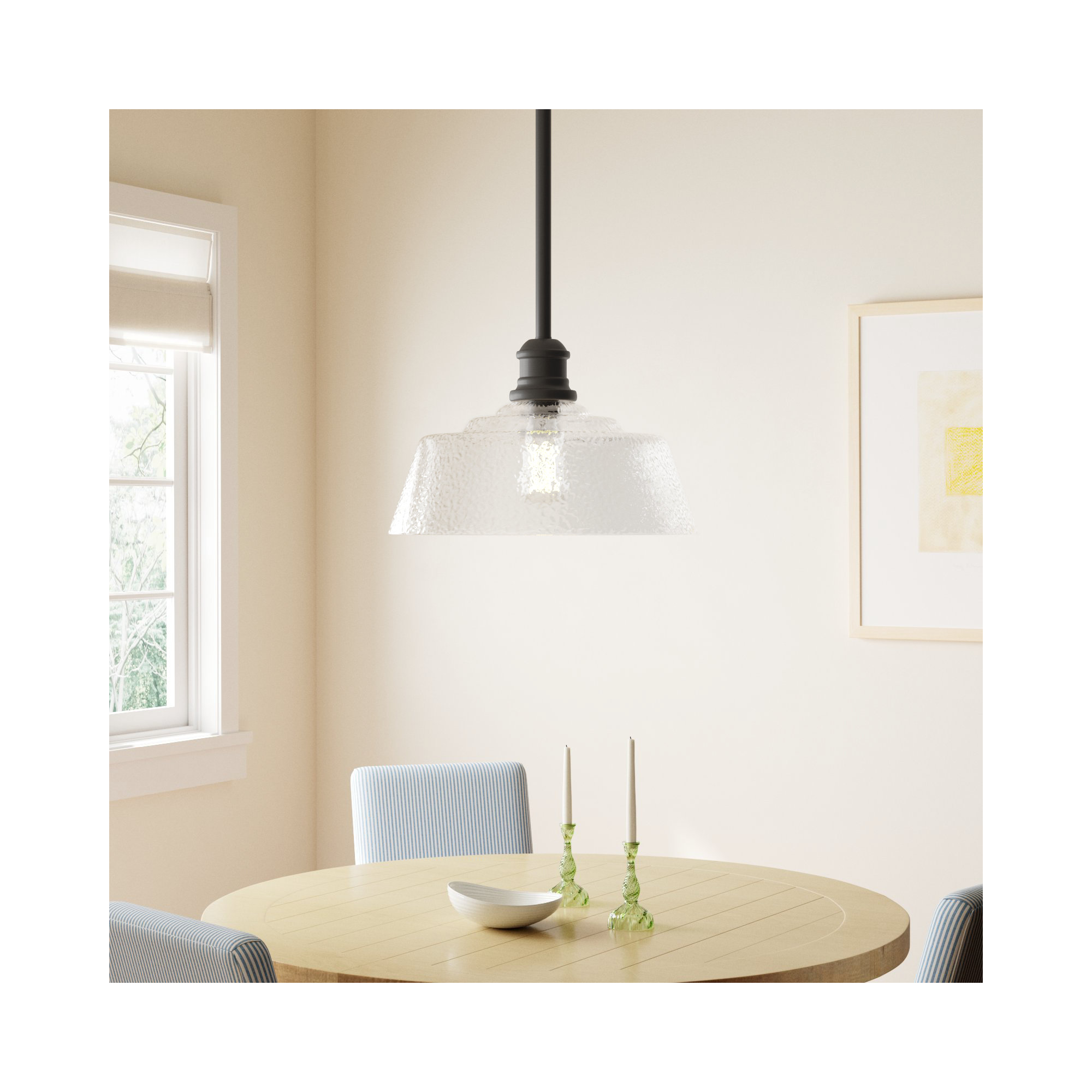 Lindholm Single Light Glass Dimmable Pendant, Oil Rubbed Bronze