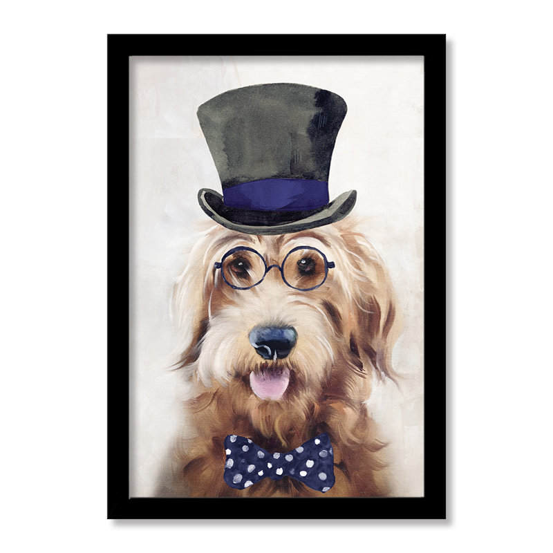 Goldendoodle Paint Glasses 1 - Peinture avec cadre