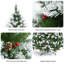 Arbre de Noël vert floqué en PVC artificiel avec 8 modes d'éclairage DEL et pommes de pin-2008172476