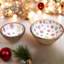 Ensemble de 2 bols de Noël festifs fabriqués à la main en bois de manguier (ensemble de 2)
